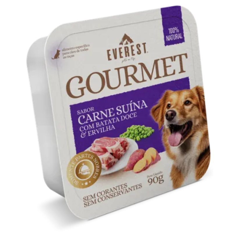 EVEREST GOURMET CÃES CARNE SUINA, BATATA DOCE E ERVILHA
