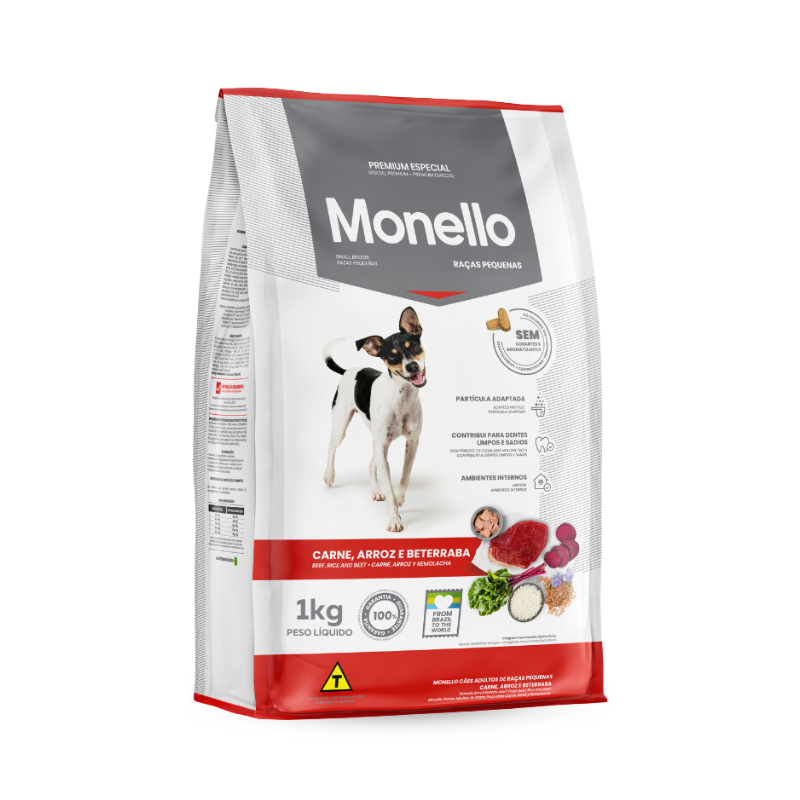 MONELLO CÃES RAÇAS PEQUENAS CARNE E ARROZ