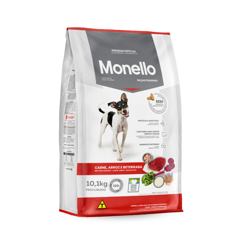 MONELLO CÃES RAÇAS PEQUENAS CARNE E ARROZ